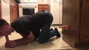 Twink gets dildos from both ends