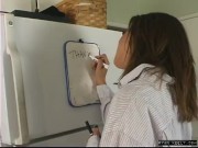 Petite Teen Ryan Keely masturbating in the kitchen 4/16