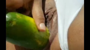 Vegetable pussy in public ig:@KynashiaDoll._ @kynashiad0ll