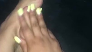 Massaging my own sexy feet (self worship)
