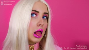 Big Fake Lips Barbie Doll Lollipop Tease and Lipstick Application