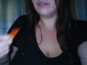 Sexy Milf Plays with her food