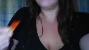 Sexy Milf Plays with her food