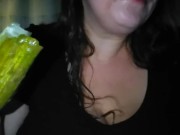 Milf gets kinky with her food