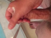 Soapy Jerk Off in Shower. Huge Cumshot