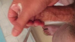 Soapy Jerk Off in Shower. Huge Cumshot