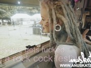 Public Festival fuck - Tattoo BDSM couple bj pussy sextoy orgasm cumshot 2/16