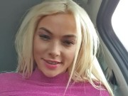 DUTCH PETITE BLONDE SMALL NAUGHTY TEEN FLASHING PERFECT TITS IN PUBLIC CAR!