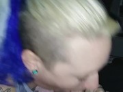 Wife comes home to suck dick after night out with girls.