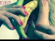 Carlycurvy sucking on everything and big boob play 13/16