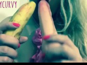 Carlycurvy sucking on everything and big boob play 15/16