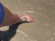 amateur wife toes in the sand slow m