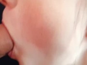 Close up amateur blowjob, oral creampie 13/16