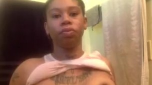 Bathroom tit play tease
