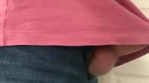 Teen jock jerks cock thru jeans PT. 1
