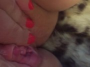 Digging out my pussy, 4 finger stretching, labia pulling, knuckle stroking