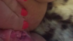 Digging out my pussy, 4 finger stretching, labia pulling, knuckle stroking