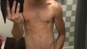 Playing with my dick in front of the mirror