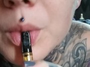 Smoking sexy eyes face tattoos