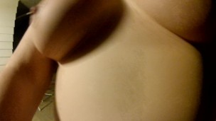 Wife's big natural tits bounce as she rides husband outdoors!!!! POV
