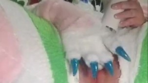 Murrsuit magic wand with buttplug orgasm solo