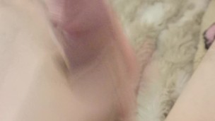 Stroking my uncut Cock POV Pre cum and big load