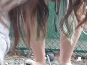 Pissing all over a shoe I found 7/16