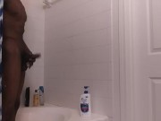 Stroking in Shower