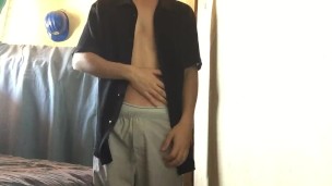 Perfect Sexy Boy Jerks Off his Strong Cock