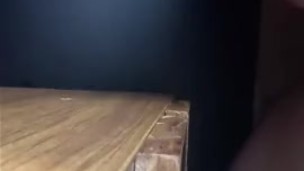 Masturbate and cum on the panel from the computer