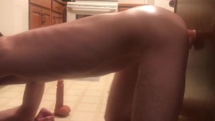 Twink fucks himself until he cums
