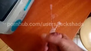 My teddy bear jerking my cock until cum
