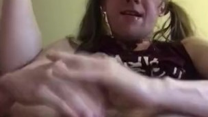 Slutty girl Claire teases and masturbates on camera!