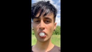 Chewing and swallowing ex - boyfriend cum ( solo cum eating after BJ vid )