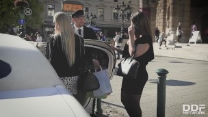 Black Friday shopping ends in threesome with Kayla Green & Angelina Brill