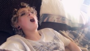 teen lesbian masturbates for you on her couch