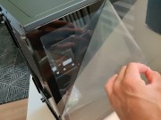 Peeling off plastic from my new PC case