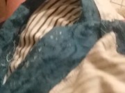 Secretly cumming in the nanny's dirty panties while she's in the pool