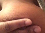 Licking my Chocolate nipples.