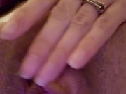 Playing with my pussy after being fucked and creampied