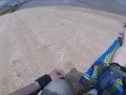 Sunblock massage on a pigtail cute girl on beach POV 7/16