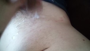 Transgirl Naked Tasting Her Yummy Cummy Stomach