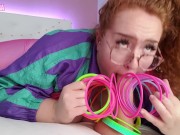 slutty step-sister sucks & throat fucks you with a slinky, gets huge facial 10/16