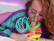 slutty bbw step-sister sucks & throat fucks using slinky, gets huge facial 10/16
