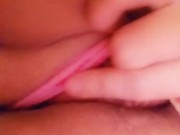 Strawberry panties and fingering