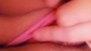 Strawberry panties and fingering