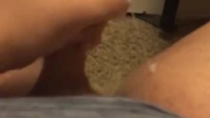 Chubby guy wanking one off