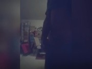 Ebony amateur male stroking