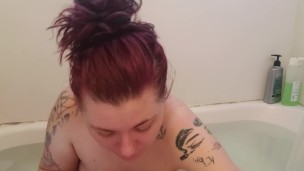 YOUR GIRLFRIEND smokes cigarette in BATH while putting on makeup