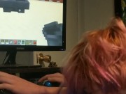Sexy GF gets tied up and bent over while I play Minecraft 1/16